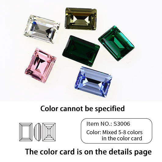 Pointback Fancy Stone Rectangle Crystal Rhinestones Decorations Nails Art AB Rhinestone For Clothes Needlework Nails DIY 3006