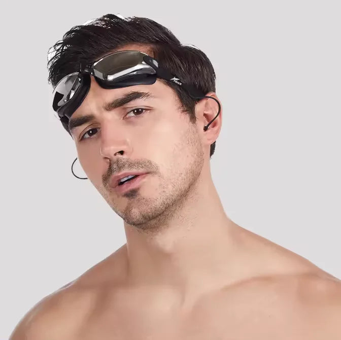 Waterproof Swimming Goggles With Ear Plug and Caps Sets No Leaking Anti Fog UV Protection Safety Glasses Swim Cap for Adults