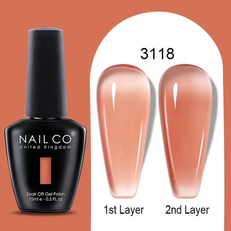 NailCO 15ml Gel Nail Polish Hema TPO Free Nail Art Translucent Vernis Semi Permanent UV Gel Manicure Gel Polish Nail Productos