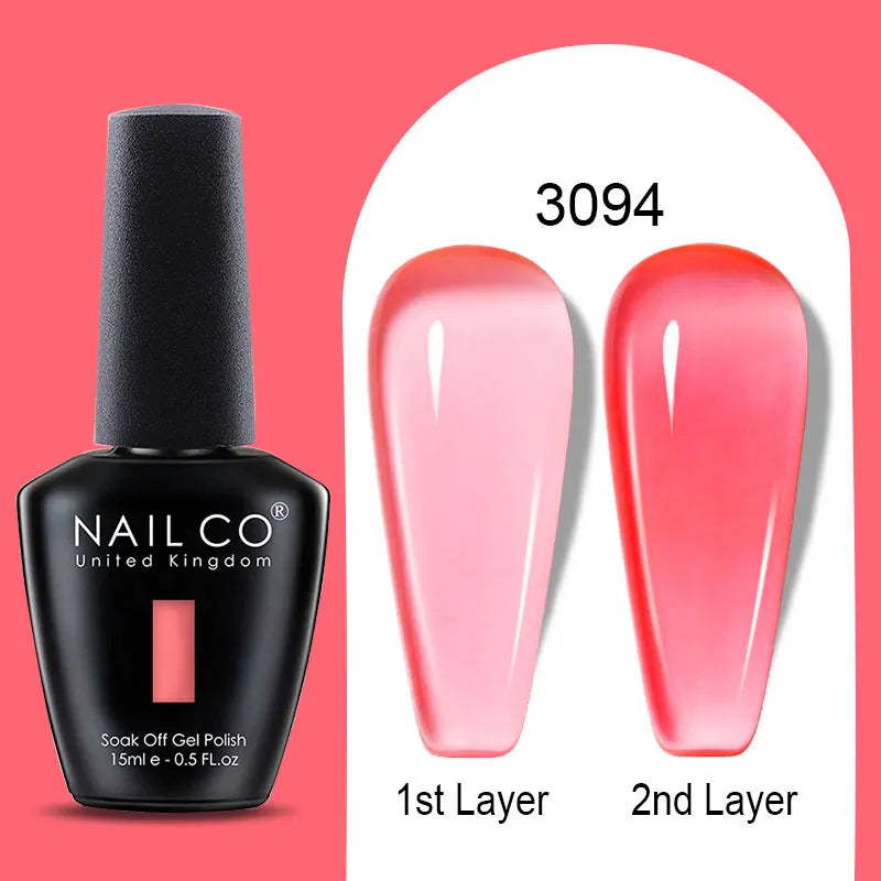 NailCO 15ml Gel Nail Polish Hema TPO Free Nail Art Translucent Vernis Semi Permanent UV Gel Manicure Gel Polish Nail Productos