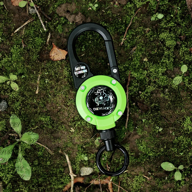 Outdoor Compass Telescopic Steel Wire Anti-loss Backpack Keychain