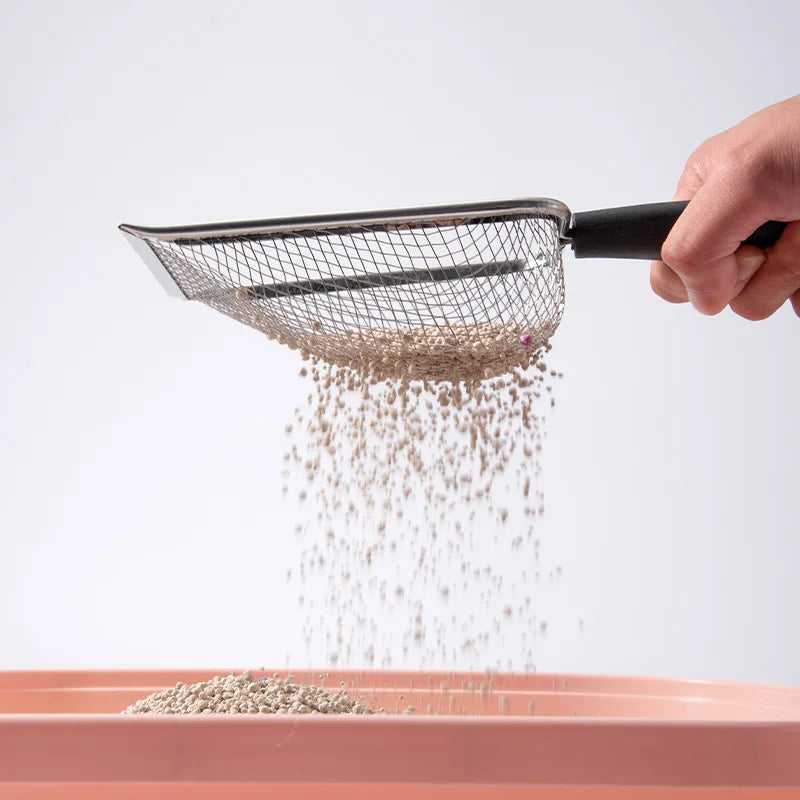 Cat Litter Scooper Stainless Steel Fine Hole Sand Leakage Shovel Funnel Filter Sieve Cat Litter Tray Cleaning Tools Pet Supplies