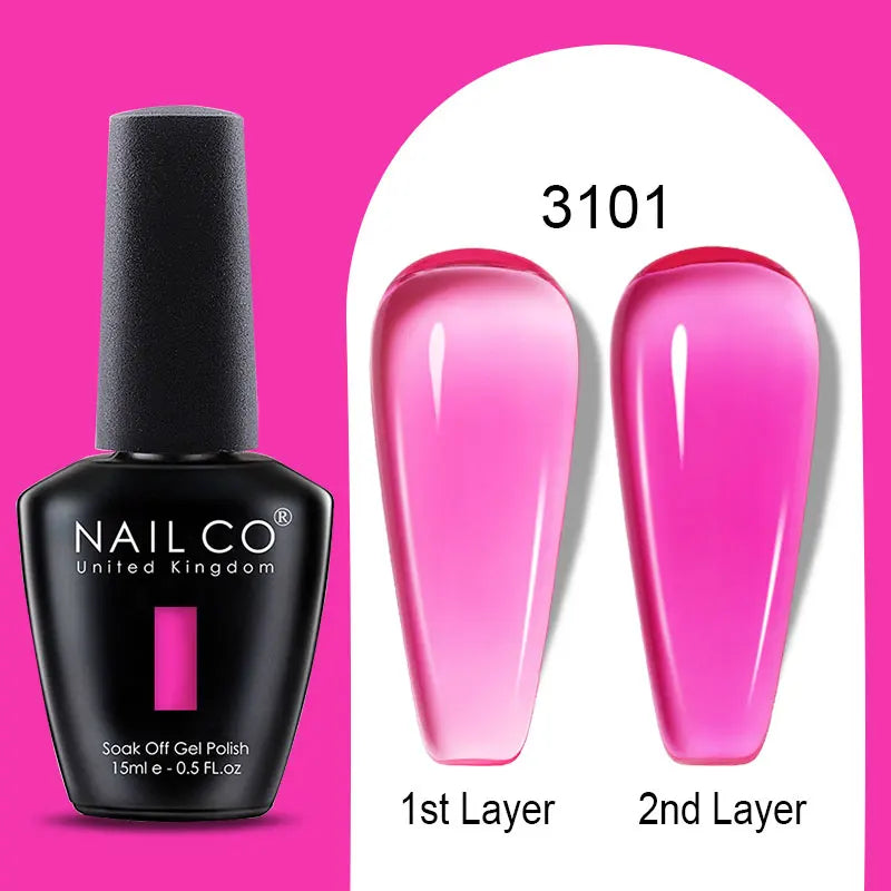 NailCO 15ml Gel Nail Polish Hema TPO Free Nail Art Translucent Vernis Semi Permanent UV Gel Manicure Gel Polish Nail Productos