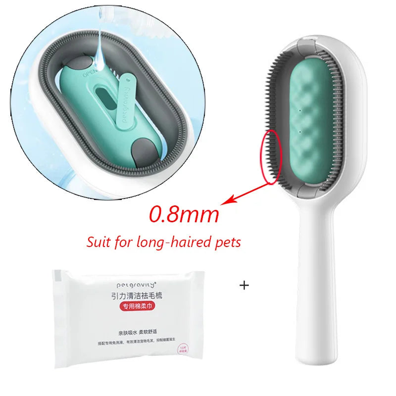 Clean Cat Dog Hair Removal Comb with Wipes Upgraded Pet Brush Katten Accessories Gatos Productos para mascotas Grooming Supplies