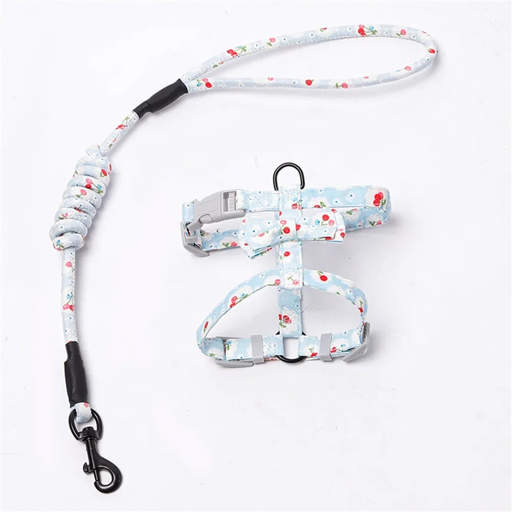 Japanese Style Pet Harness and Leash Adjustable Puppy Dog Cat Harnesses gatos Productos para mascotas Sphynx Kitten Accessories