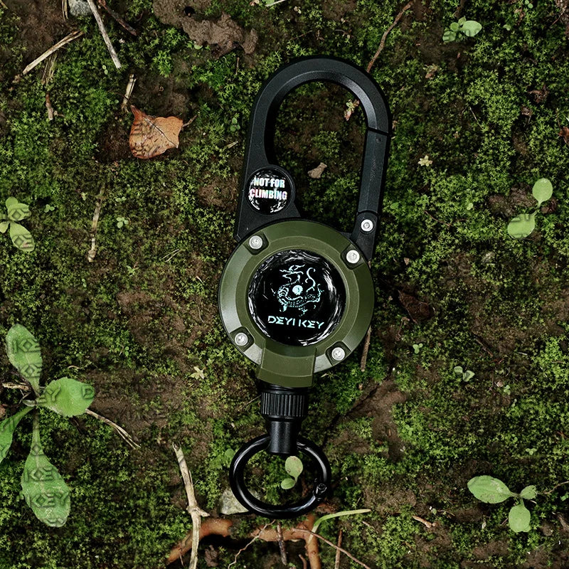 Outdoor Compass Telescopic Steel Wire Anti-loss Backpack Keychain