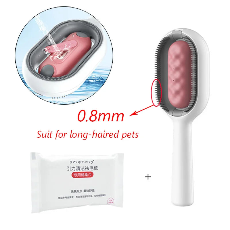 Clean Cat Dog Hair Removal Comb with Wipes Upgraded Pet Brush Katten Accessories Gatos Productos para mascotas Grooming Supplies