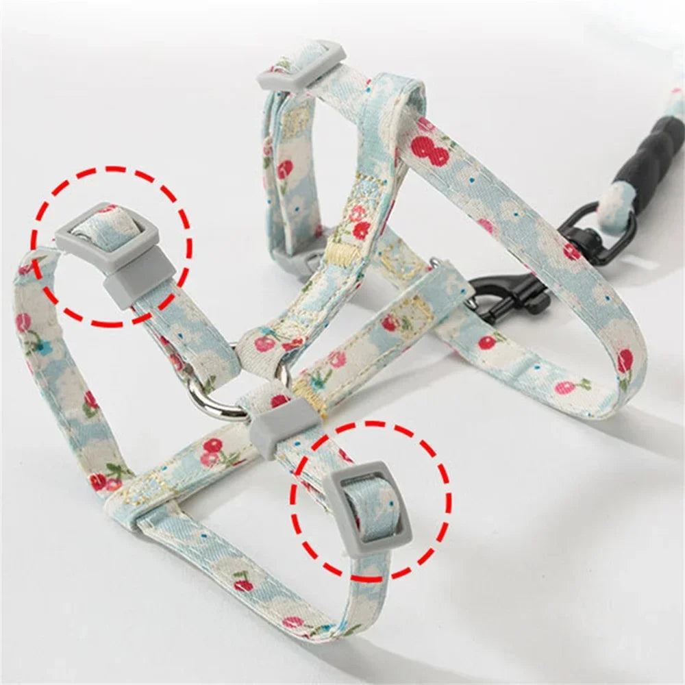 Japanese Style Pet Harness and Leash Adjustable Puppy Dog Cat Harnesses gatos Productos para mascotas Sphynx Kitten Accessories
