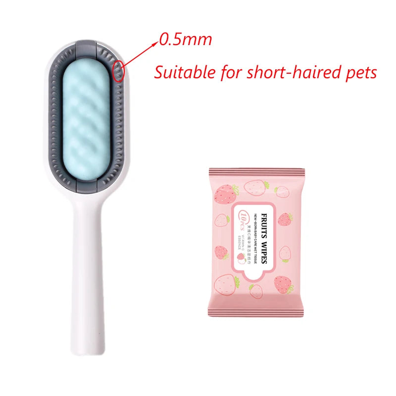 Clean Cat Dog Hair Removal Comb with Wipes Upgraded Pet Brush Katten Accessories Gatos Productos para mascotas Grooming Supplies