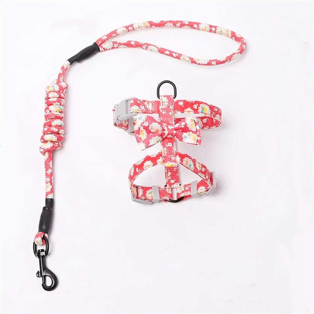 Japanese Style Pet Harness and Leash Adjustable Puppy Dog Cat Harnesses gatos Productos para mascotas Sphynx Kitten Accessories