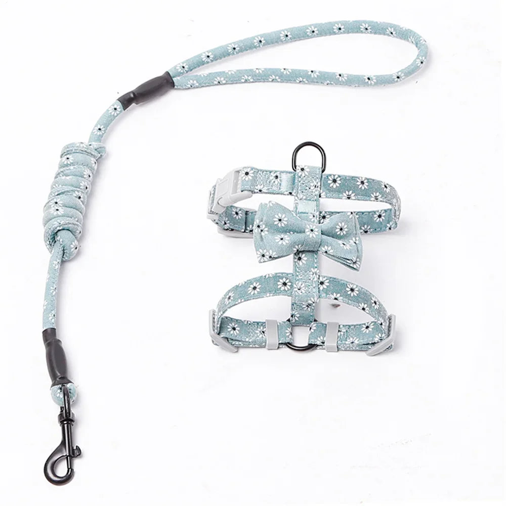 Japanese Style Pet Harness and Leash Adjustable Puppy Dog Cat Harnesses gatos Productos para mascotas Sphynx Kitten Accessories