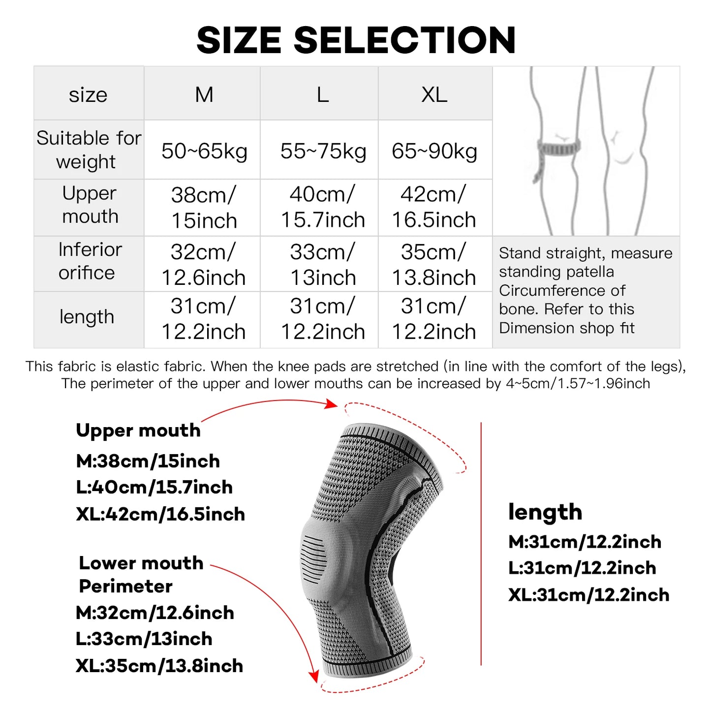 1 PC Knee Pads Strap Patella Medial Support Meniscus Silicone Compression Protection Sport Knee Braces Basketball Running Prot