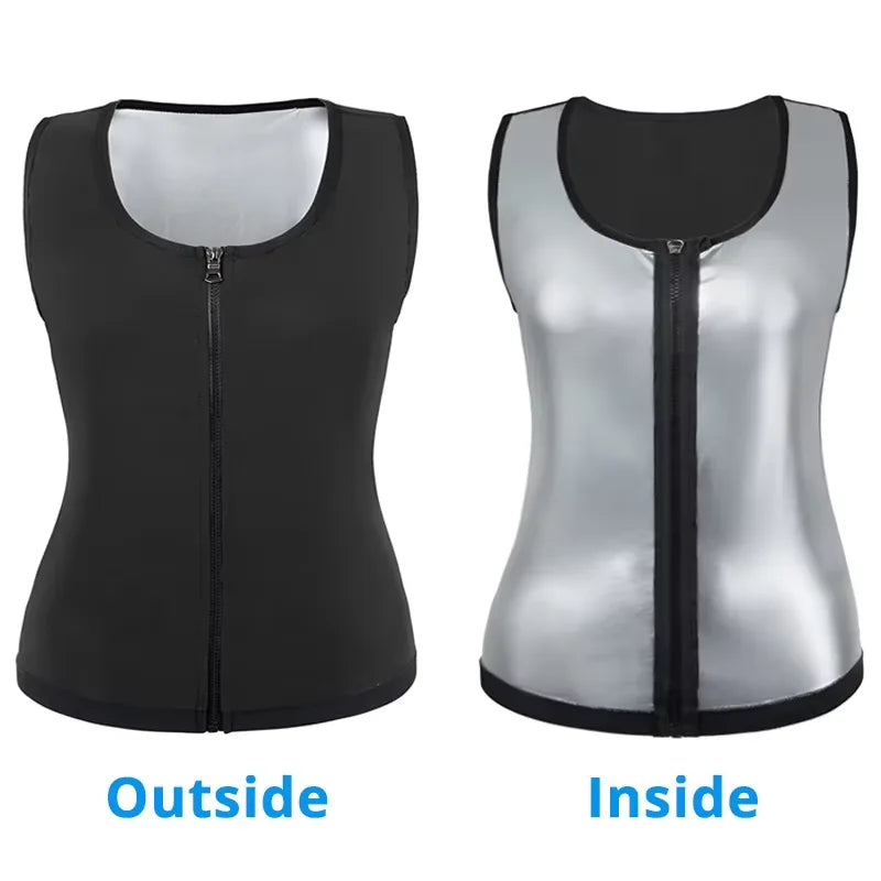 Men Gym Sportswear Sweating Clothing Weight Loss Fat Burner Fitness Sauna Sweat Suits Body Shaper Slimming Zipper Vest Shapewear