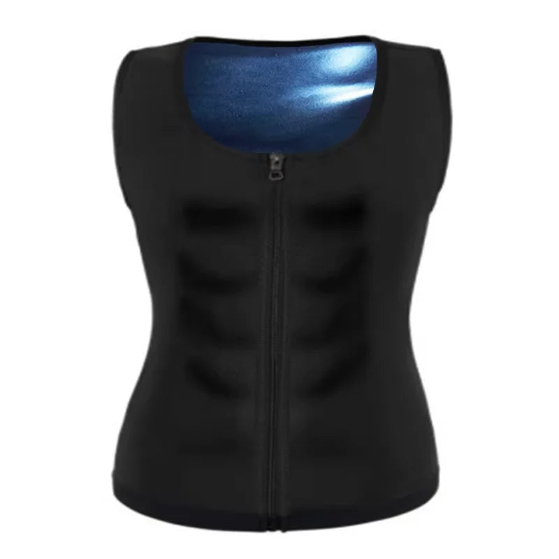 Men Gym Sportswear Sweating Clothing Weight Loss Fat Burner Fitness Sauna Sweat Suits Body Shaper Slimming Zipper Vest Shapewear