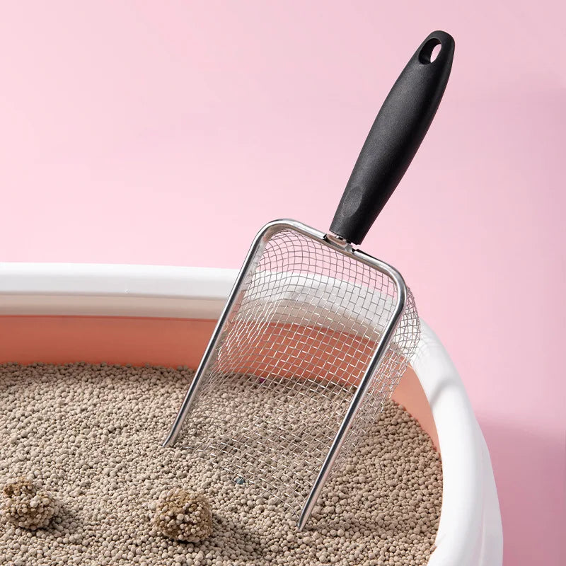 Cat Litter Scooper Stainless Steel Fine Hole Sand Leakage Shovel Funnel Filter Sieve Cat Litter Tray Cleaning Tools Pet Supplies