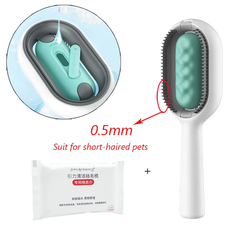 Clean Cat Dog Hair Removal Comb with Wipes Upgraded Pet Brush Katten Accessories Gatos Productos para mascotas Grooming Supplies