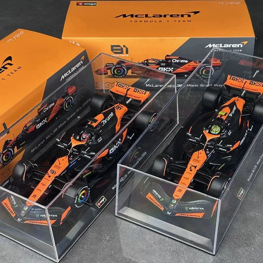 Bburago 1:24 MCL38 Monaco F1 Team MCL38 Mclaren 4# Lando Norris 81# Oscar Piastri Alloy Race Car Model Formula One Diecast Model