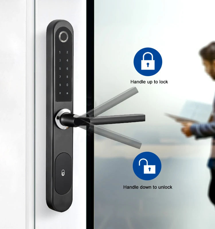 TTlock Bluetooth Smart Lock Keyless fechadura digital Fingerprint Password Door Lock on Slim Door
