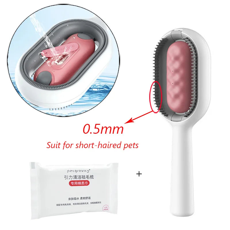 Clean Cat Dog Hair Removal Comb with Wipes Upgraded Pet Brush Katten Accessories Gatos Productos para mascotas Grooming Supplies