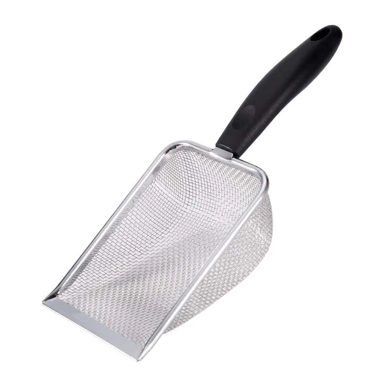 Cat Litter Scooper Stainless Steel Fine Hole Sand Leakage Shovel Funnel Filter Sieve Cat Litter Tray Cleaning Tools Pet Supplies