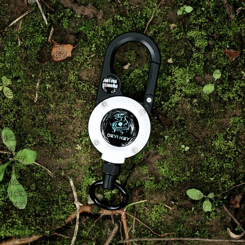 Outdoor Compass Telescopic Steel Wire Anti-loss Backpack Keychain