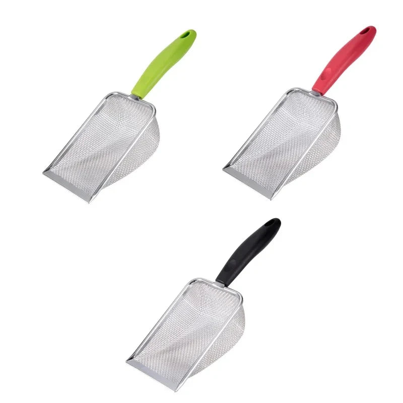 Cat Litter Scooper Stainless Steel Fine Hole Sand Leakage Shovel Funnel Filter Sieve Cat Litter Tray Cleaning Tools Pet Supplies