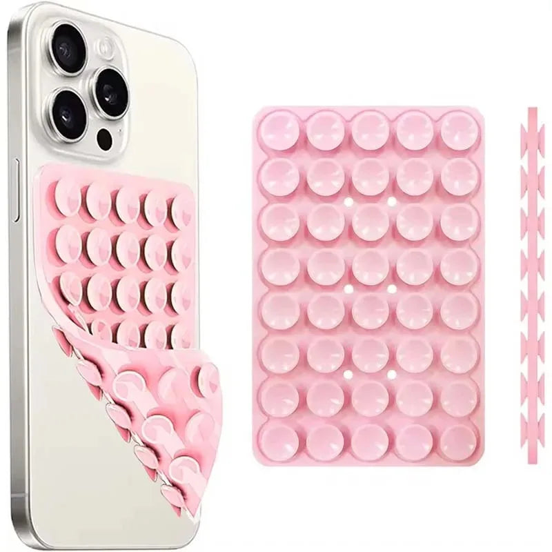 3PCS Silicone Suction Cup Phone Case Mount Double Sided Hands-Free Strong Grip Holder for Selfies and Videos for iPhone Android