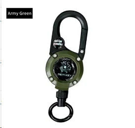 Outdoor Compass Telescopic Steel Wire Anti-loss Backpack Keychain
